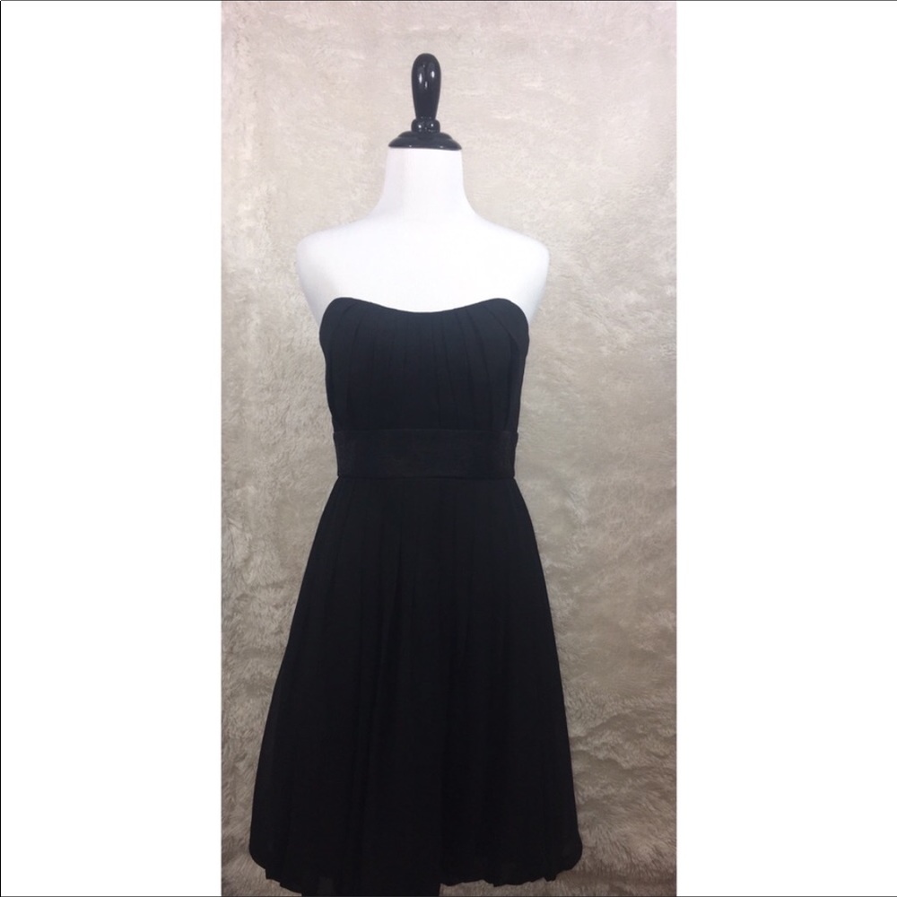 White House Black Market Strapless Black Dress 2 - Picture 1 of 7